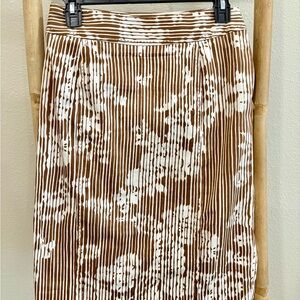 Brown and White Patterned Women's Skirt